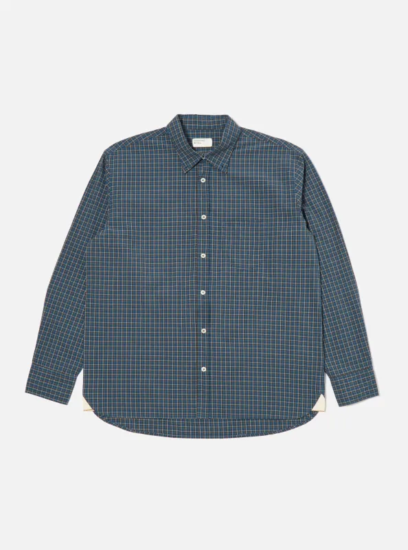 Blue Shiro Check Lazy Day Shirt sold by Universal Works
