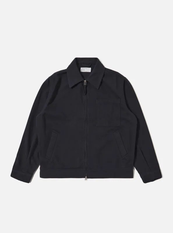 Dark Navy Soft Recycled Wool Rose Bowl Jacket sold by Universal Works