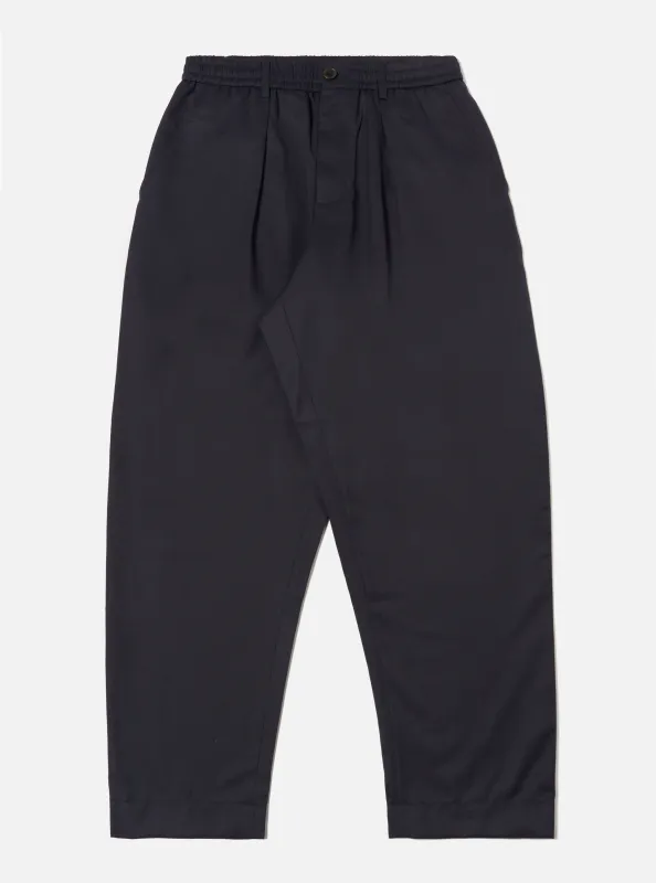 Navy Travel Suiting Oxford Pant sold by Universal Works