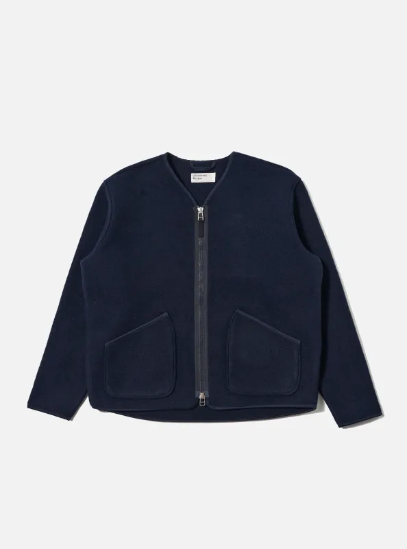 Navy Techno Melton Plain Zip Liner Jacket sold by Universal Works