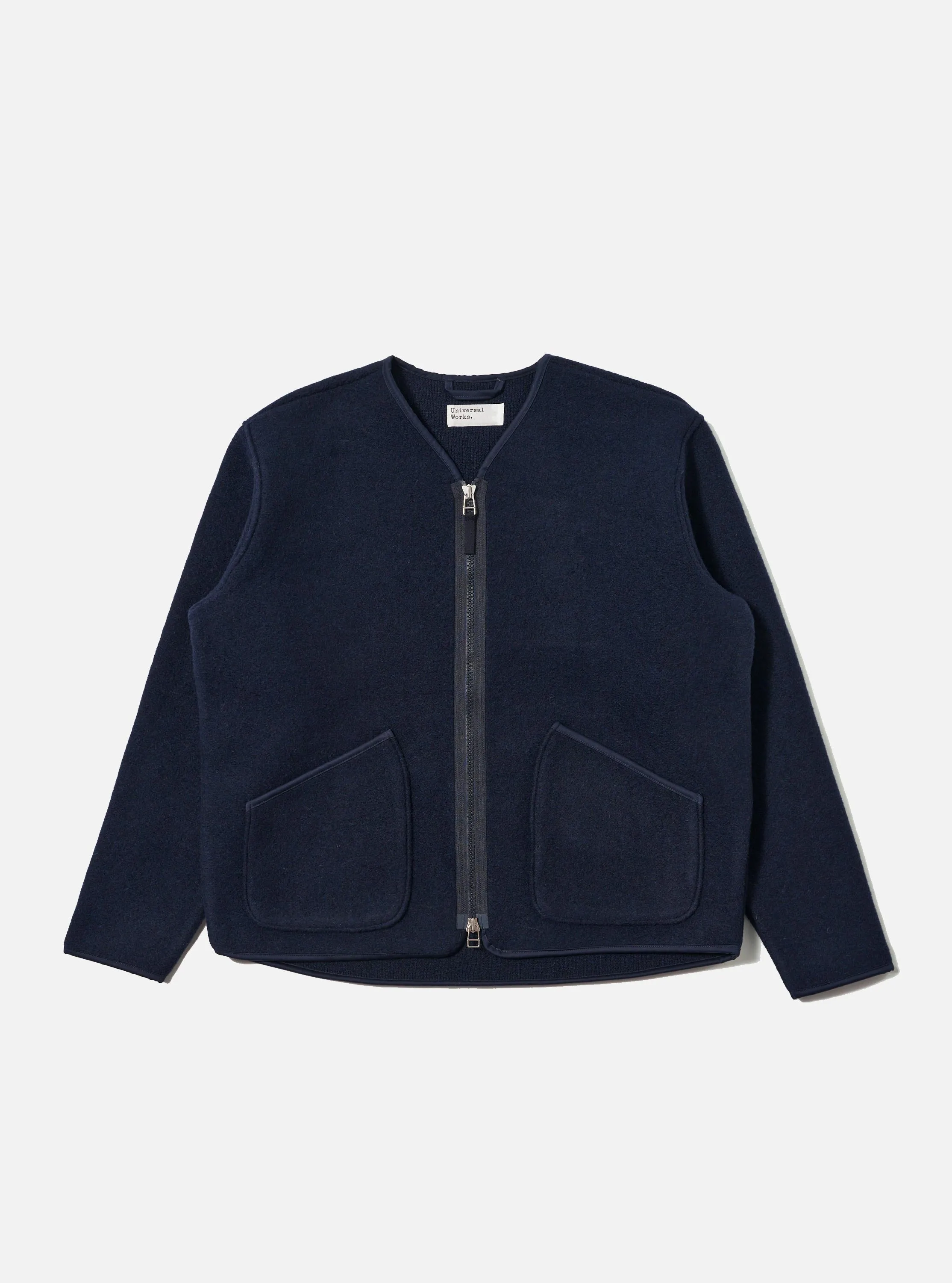 Navy Techno Melton Plain Zip Liner Jacket sold by Universal Works
