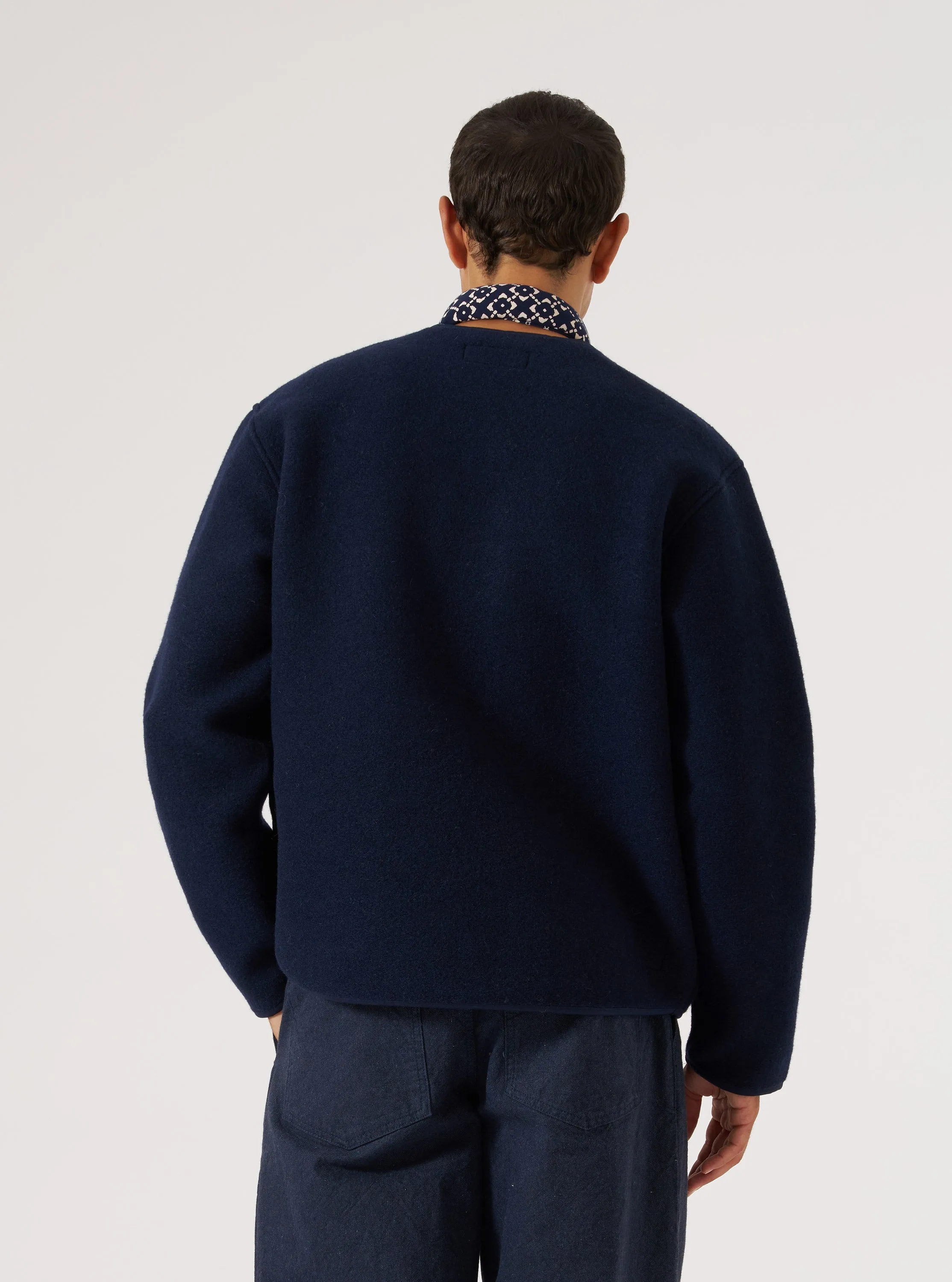 Navy Techno Melton Plain Zip Liner Jacket sold by Universal Works product image thumbnail 3