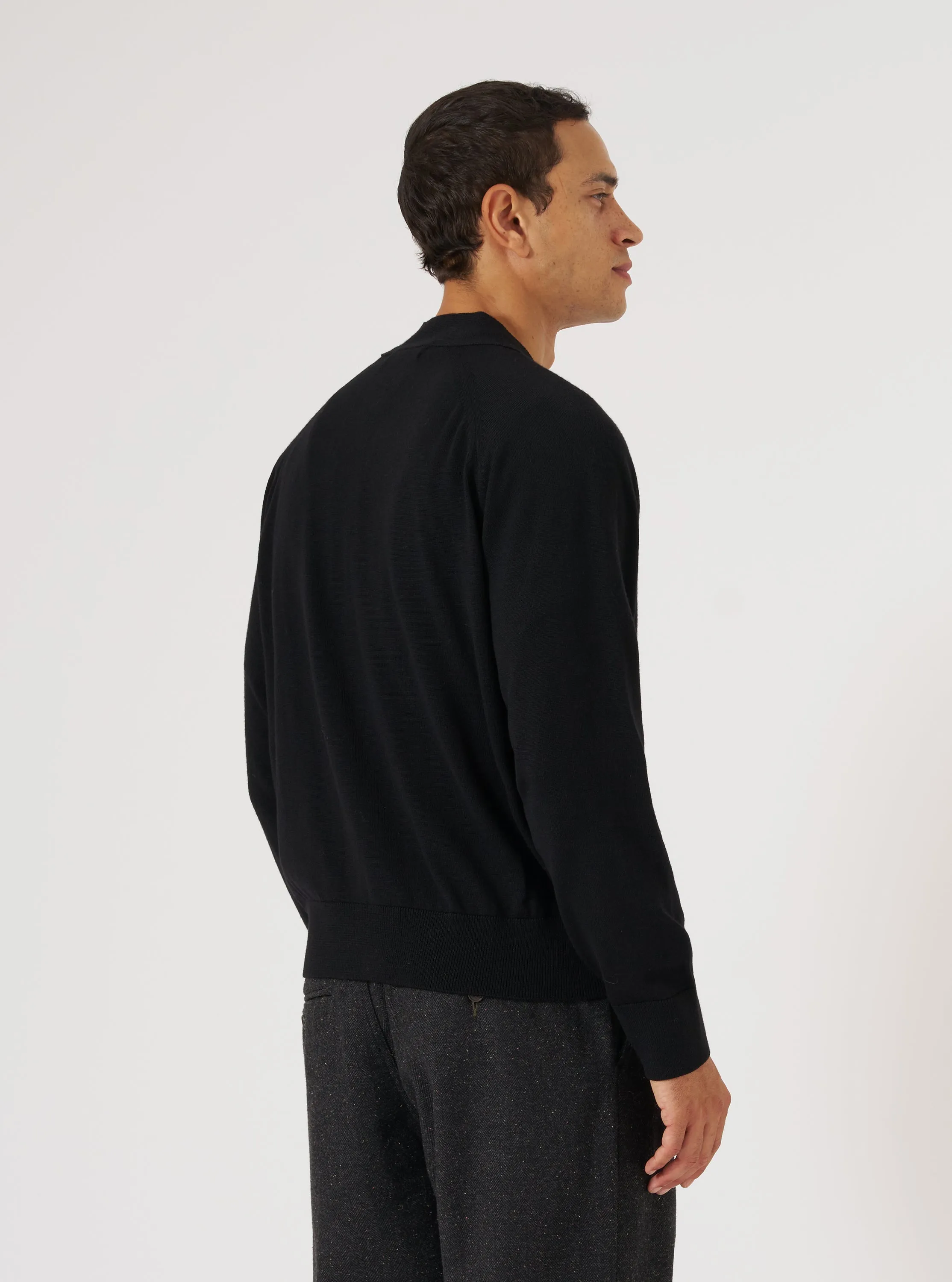 Black Merino Loose Cardigan sold by Universal Works product image thumbnail 3