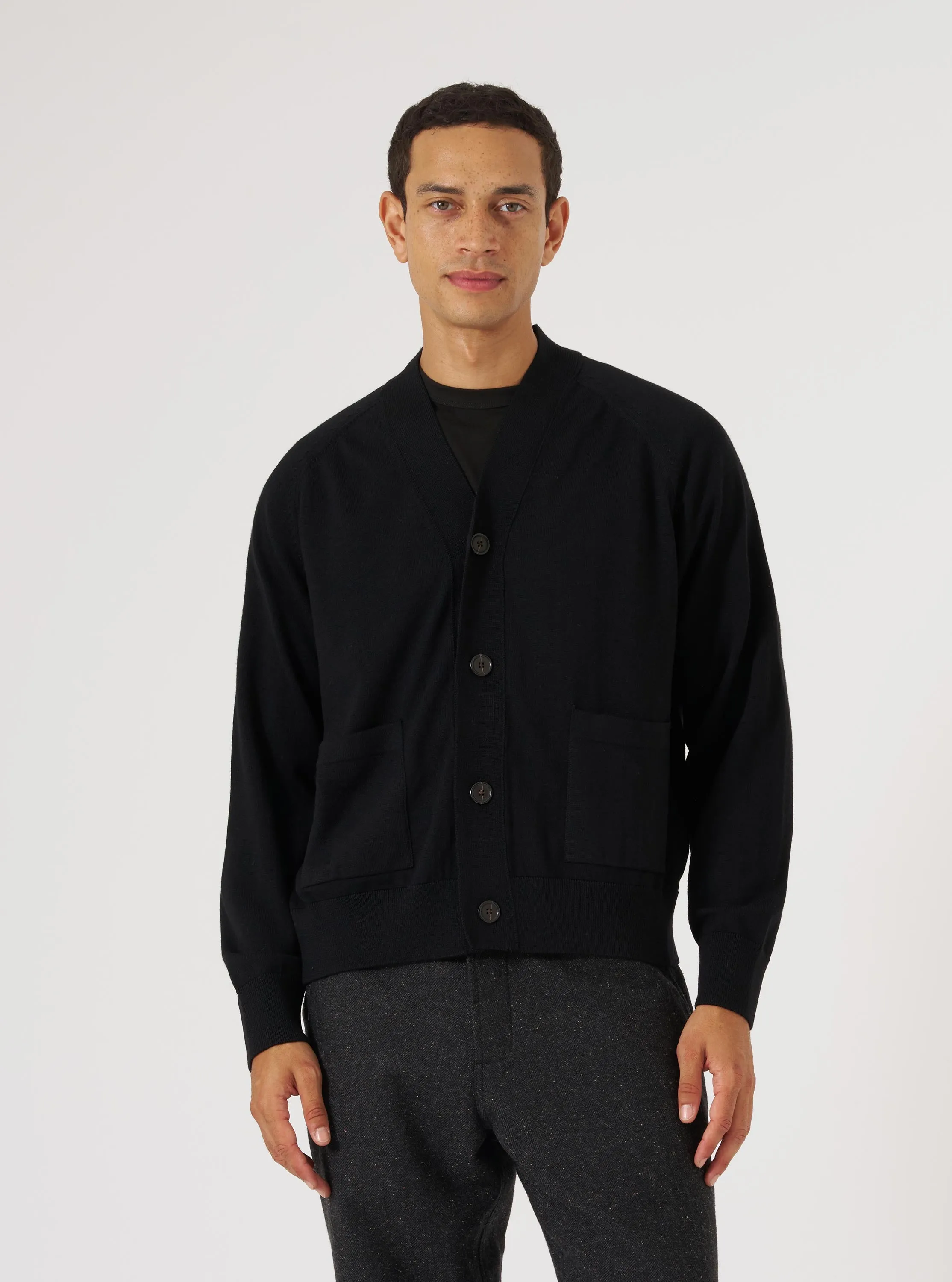 Black Merino Loose Cardigan sold by Universal Works product image thumbnail 2