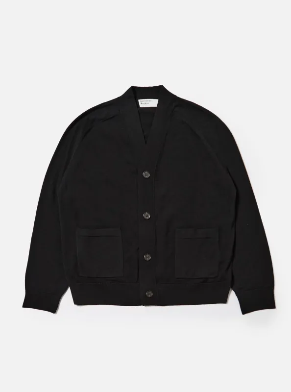 Black Merino Loose Cardigan sold by Universal Works