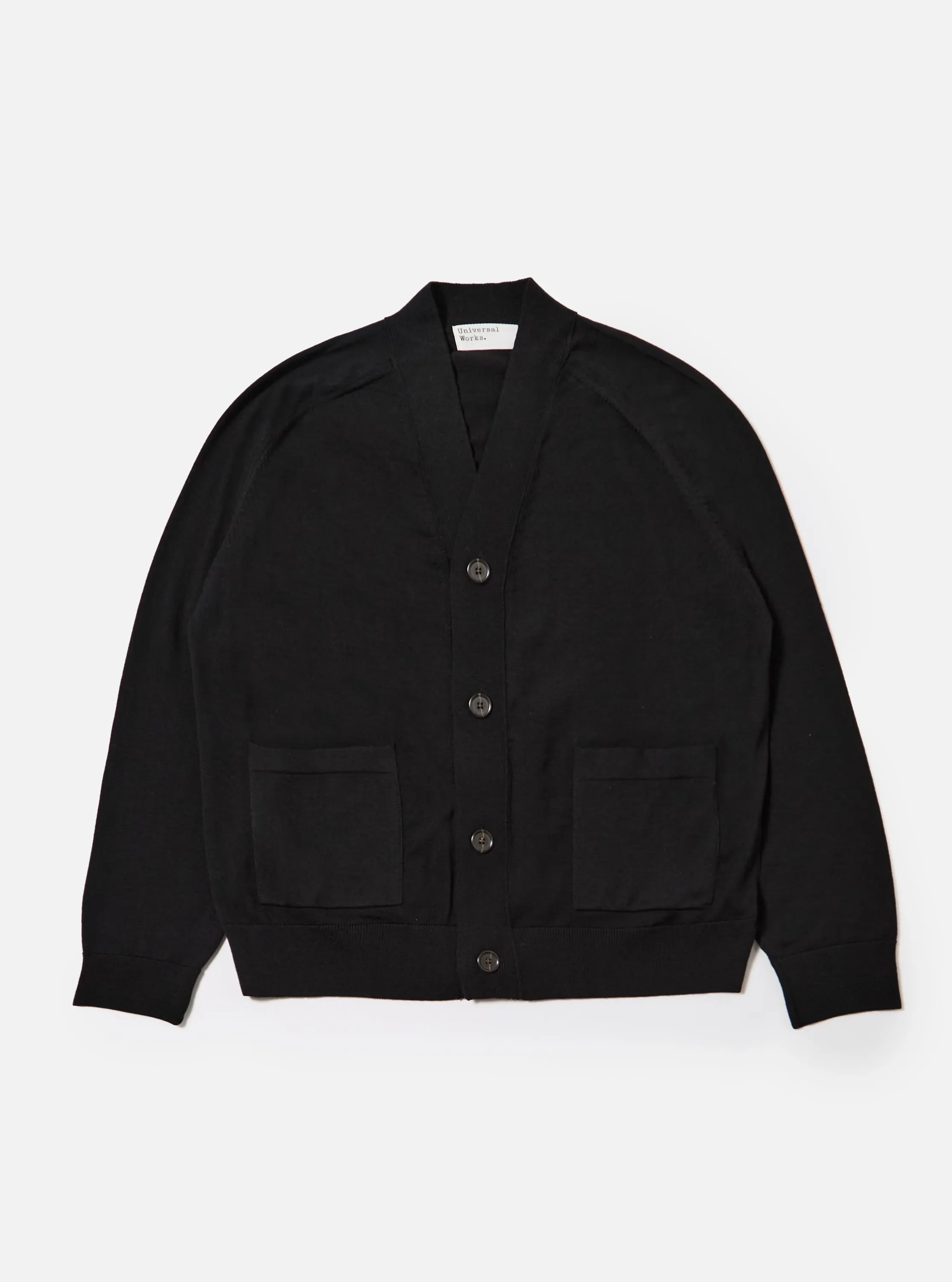 Black Merino Loose Cardigan sold by Universal Works