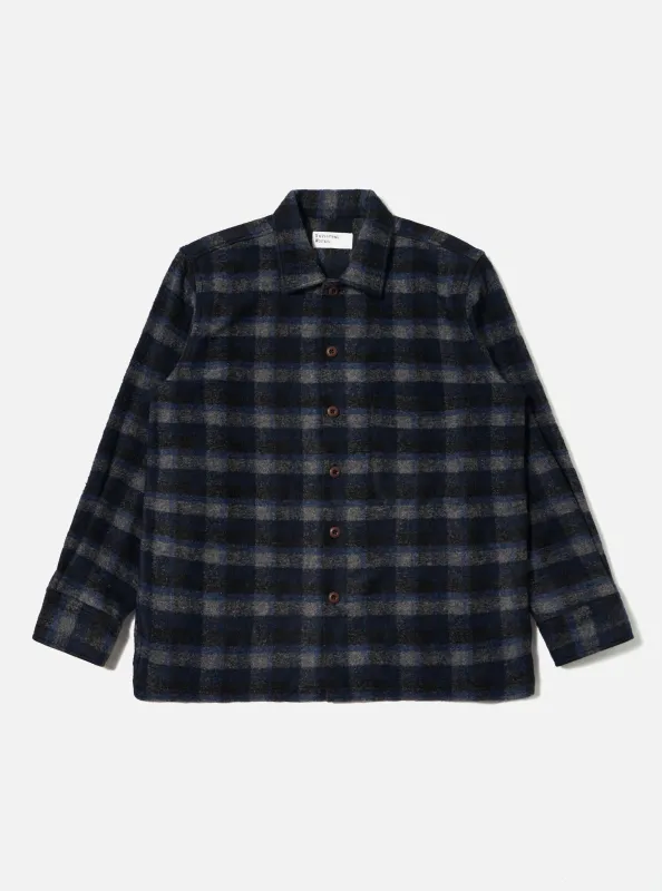Navy/Black Chandler Plaid Fatigue Shirt sold by Universal Works