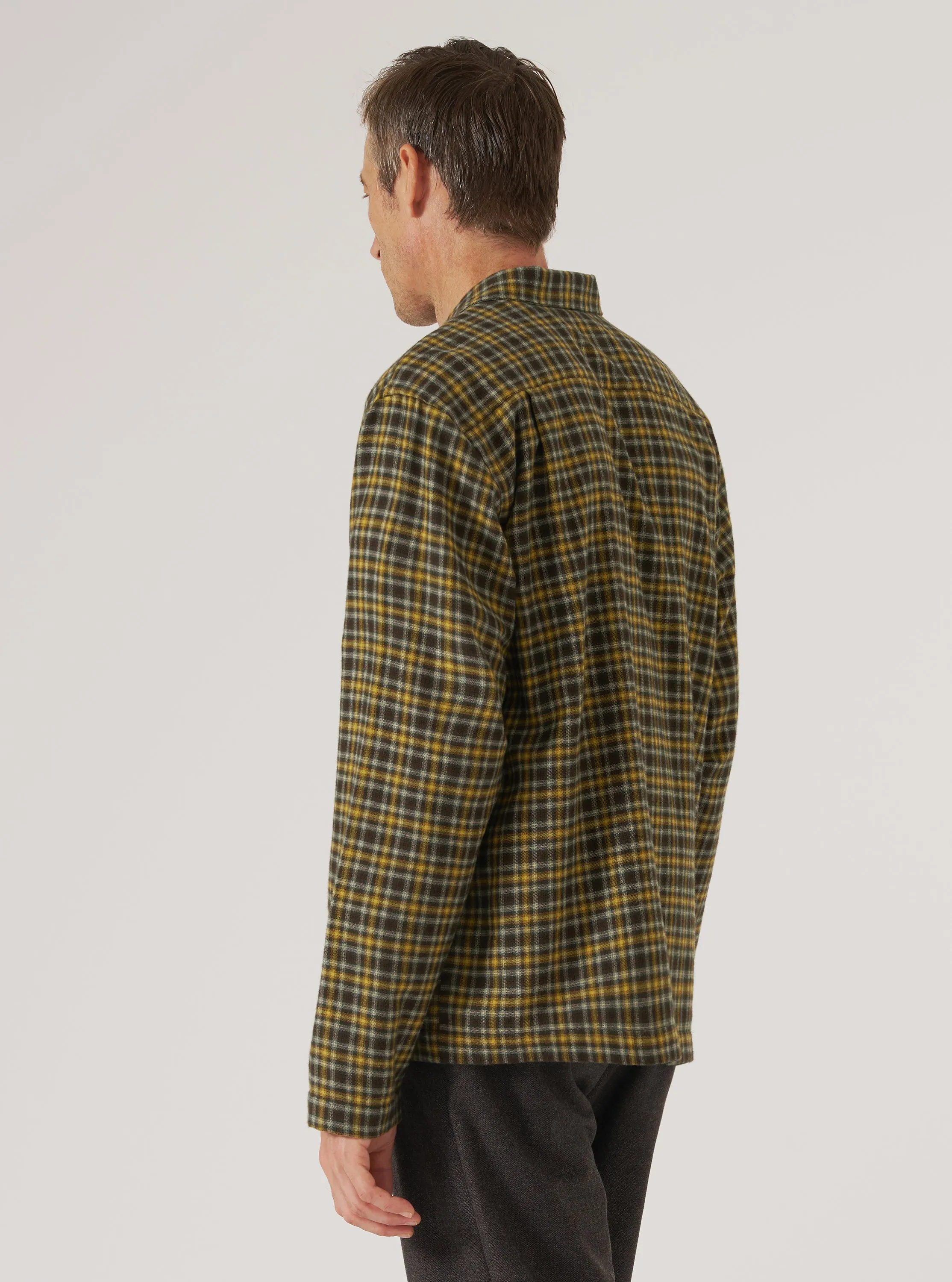 Brown Bang Check Zip Shirt sold by Universal Works product image thumbnail 3
