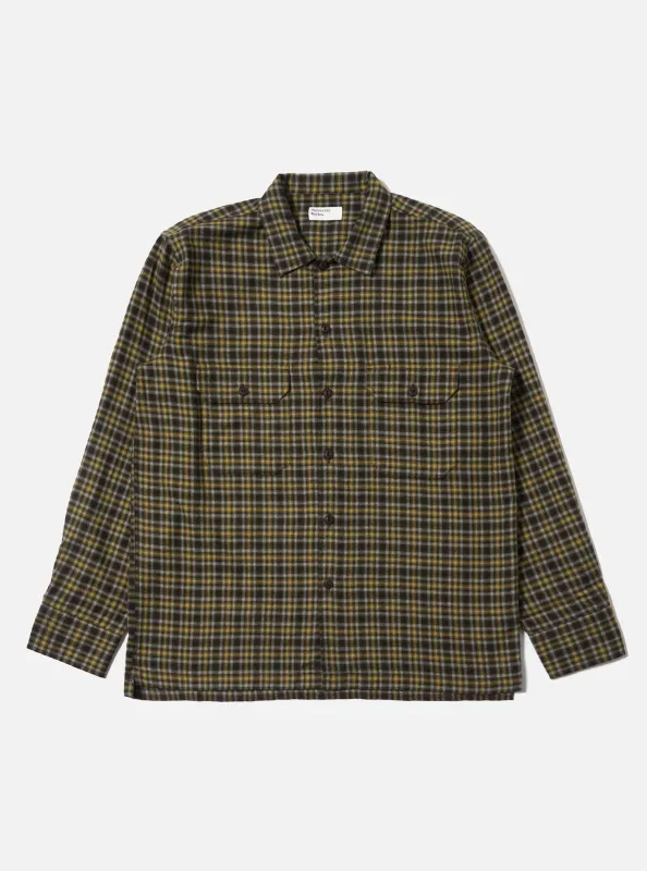 Brown Bang Check Utility Shirt sold by Universal Works