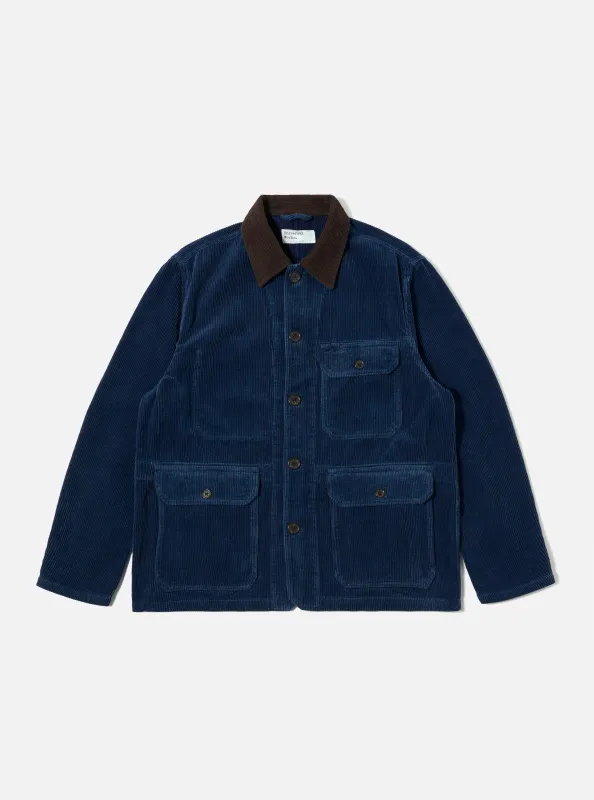 Indigo Recycled Cord Utility Jacket sold by Universal Works