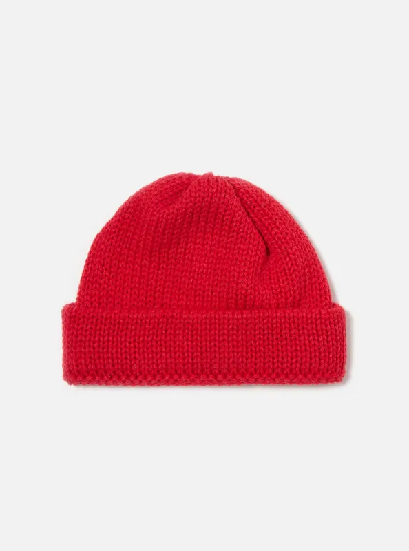 Red British Wool Short Watch Cap sold by Universal Works