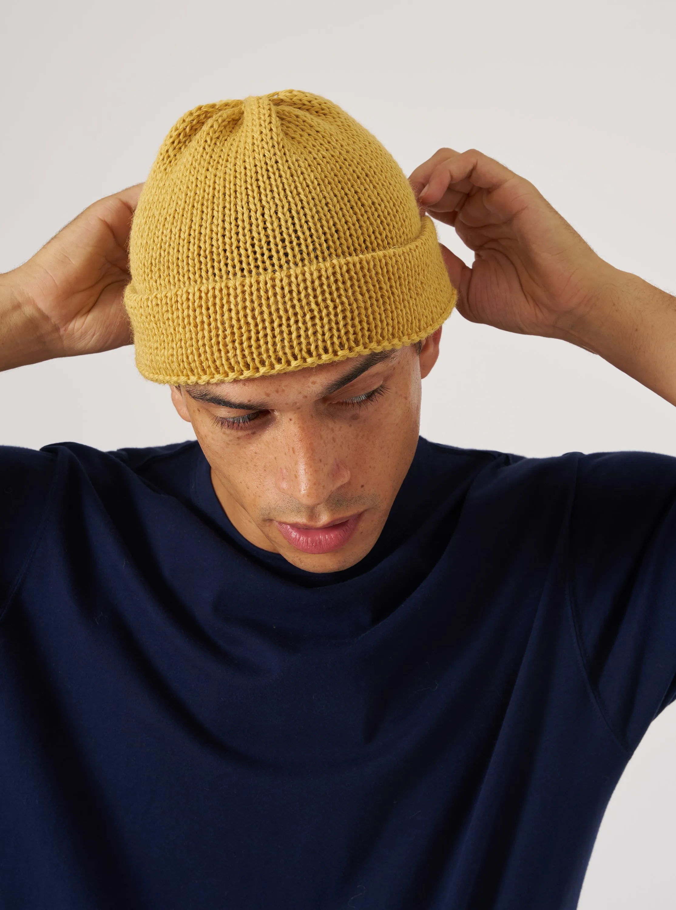Yellow British Wool Short Watch Cap sold by Universal Works product image thumbnail 2