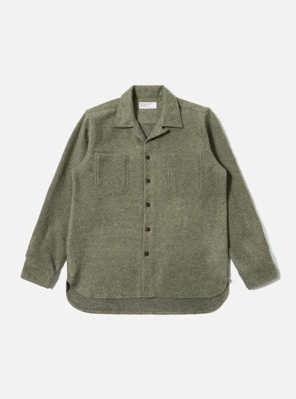 Pale Green Dam Marl Work Shirt sold by Universal Works