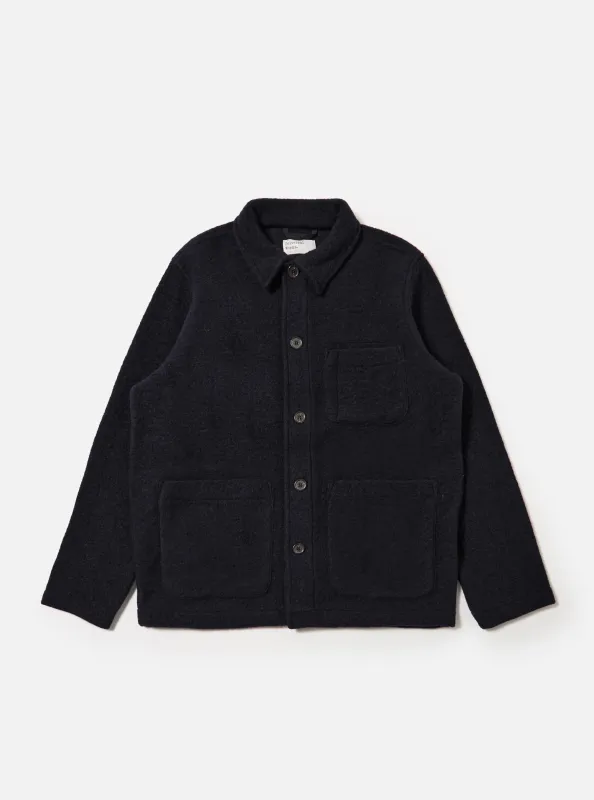Navy Wool Fleece Field Jacket sold by Universal Works