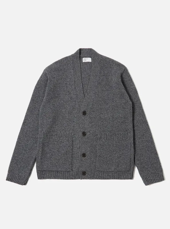 Grey Recycled Shetland Langdale Cardigan sold by Universal Works