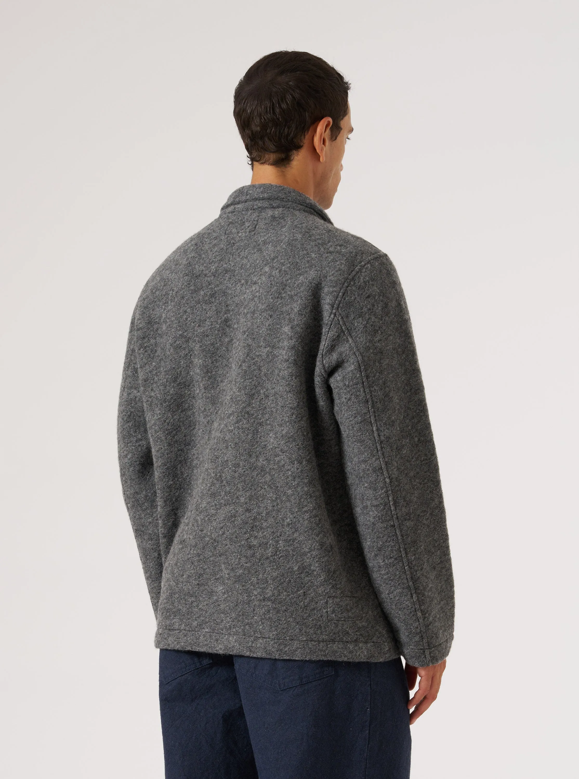 Grey Marl Wool Fleece Field Jacket sold by Universal Works product image thumbnail 3