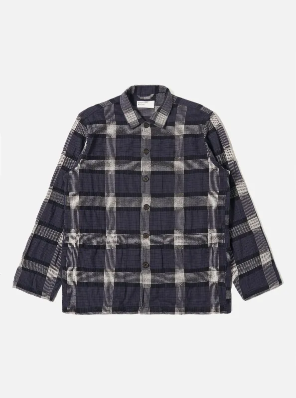 Charcoal Polka Check Easy Overshirt sold by Universal Works