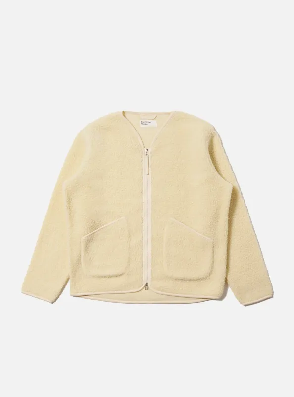 Ecru Galaxy Fleece Zip Liner Jacket sold by Universal Works