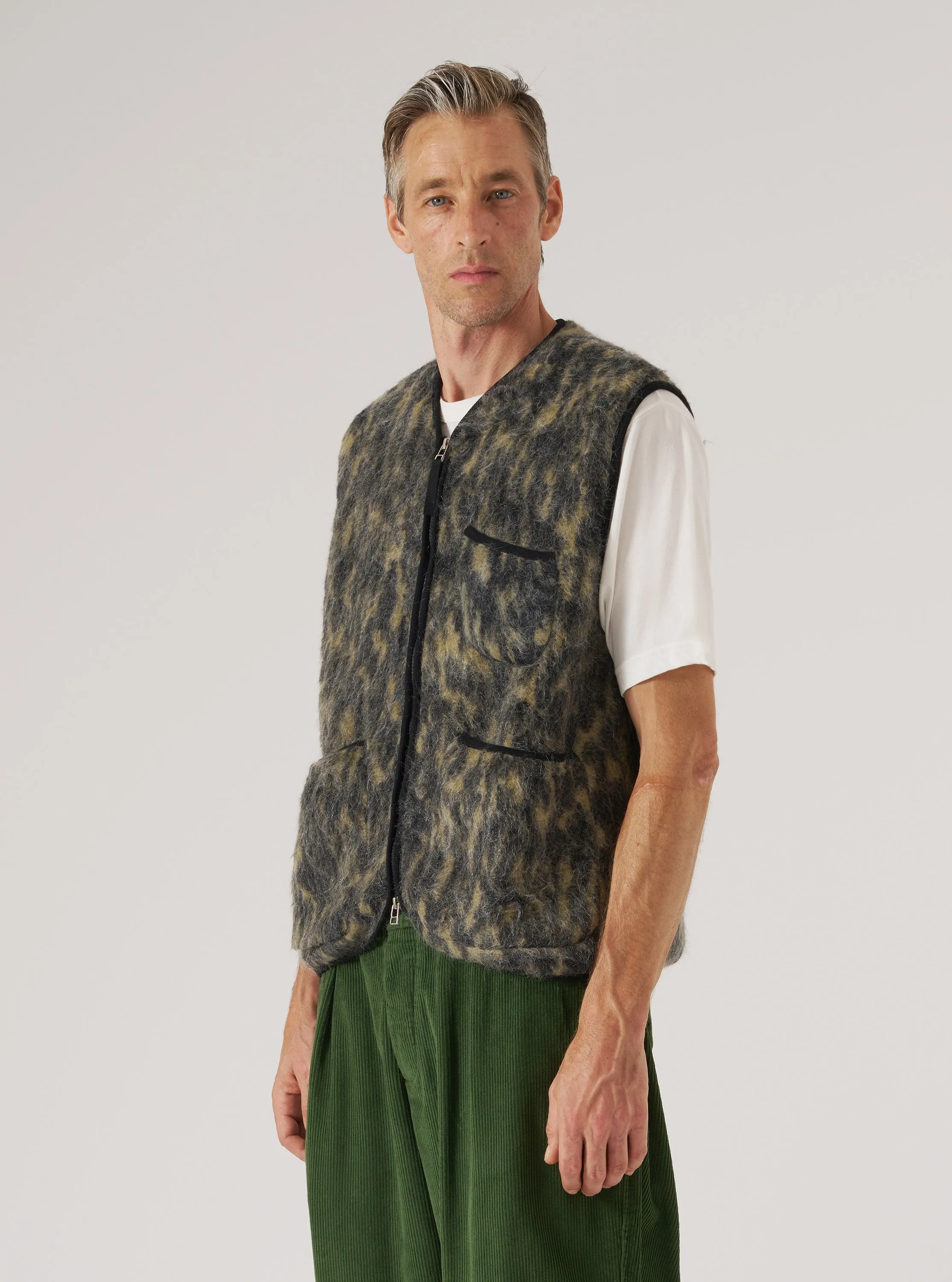 Charcoal Dolce Fleece Zip Gilet sold by Universal Works product image thumbnail 2