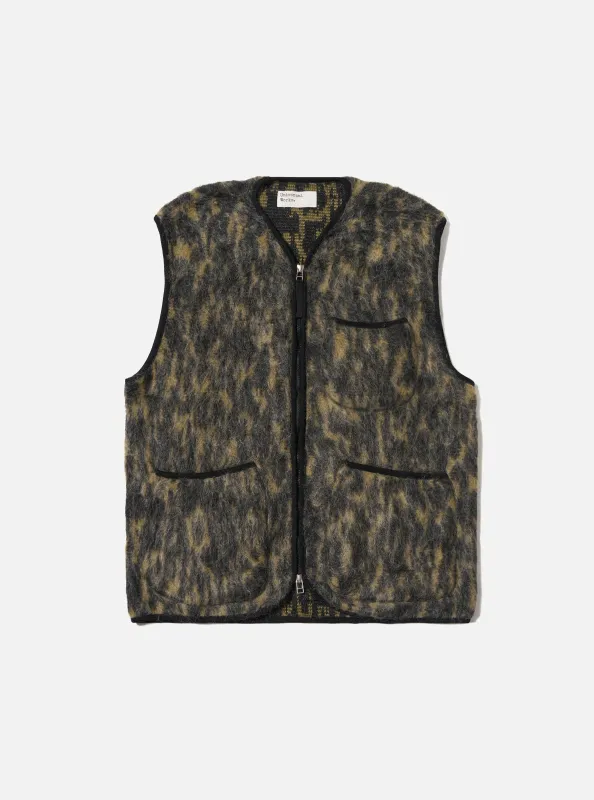 Charcoal Dolce Fleece Zip Gilet sold by Universal Works