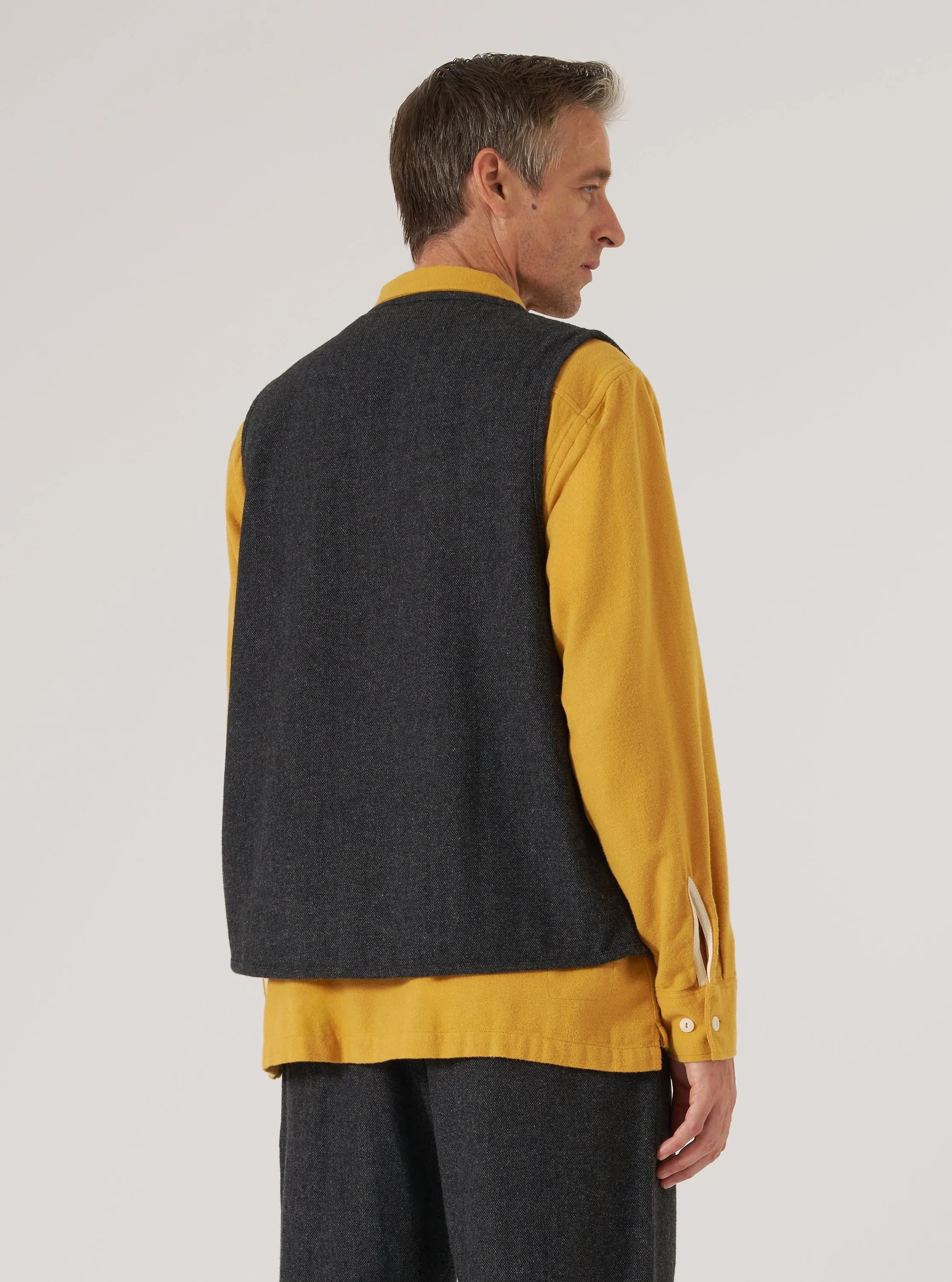 Grey Anders Wool Upcycled Parachute Liner Gilet sold by Universal Works product image thumbnail 3