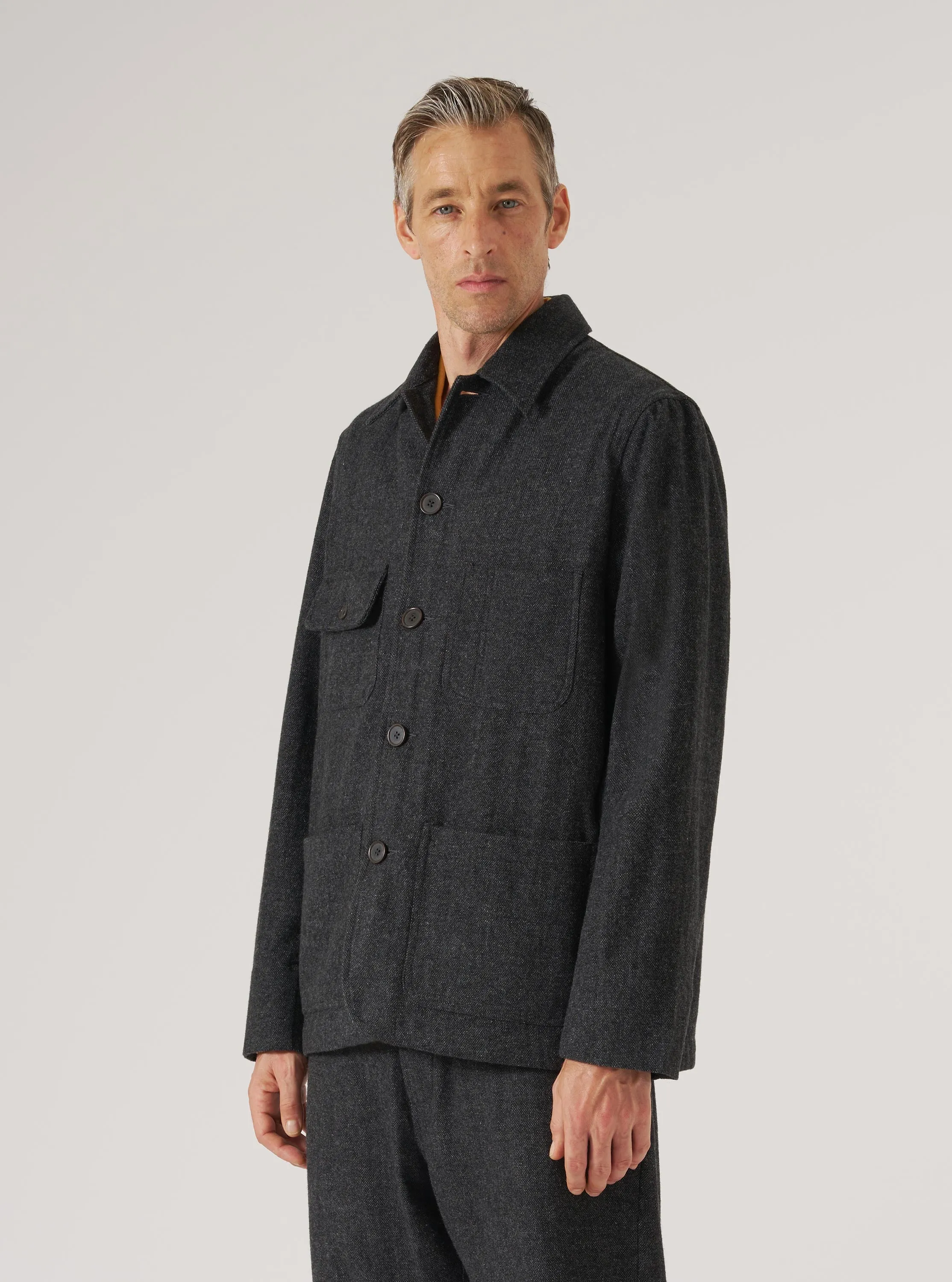 Grey Anders Wool Upcycled Merchant Jacket sold by Universal Works product image thumbnail 2