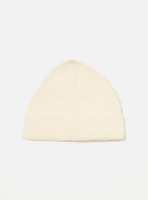 Ecru Merino Knit Watch Cap made by Universal Works