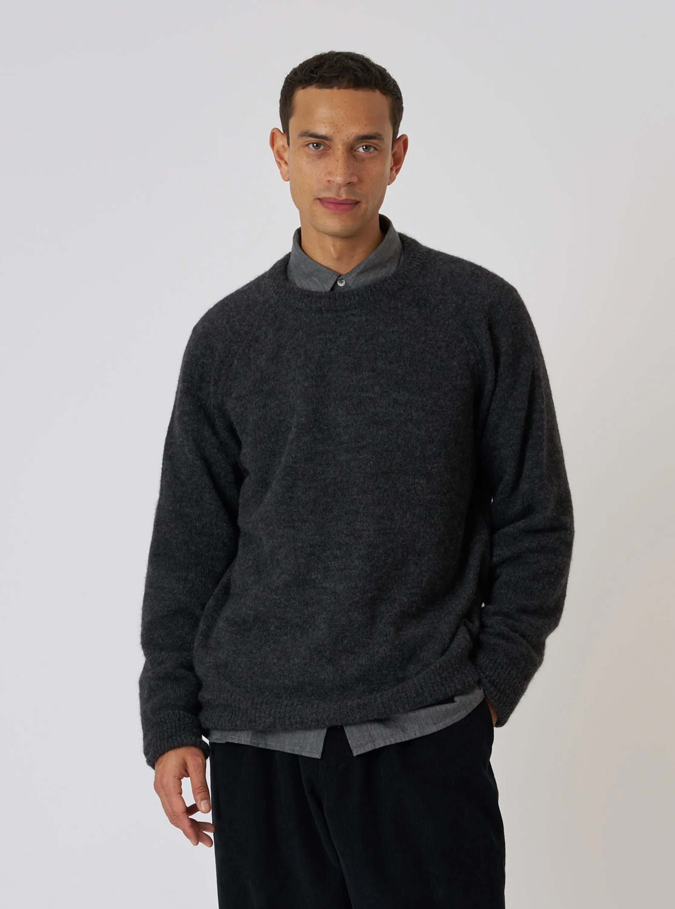 Charcoal Alpaca Knit Lyon Crew sold by Universal Works product image thumbnail 2