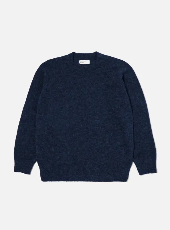 Navy Alpaca Knit Lyon Crew sold by Universal Works