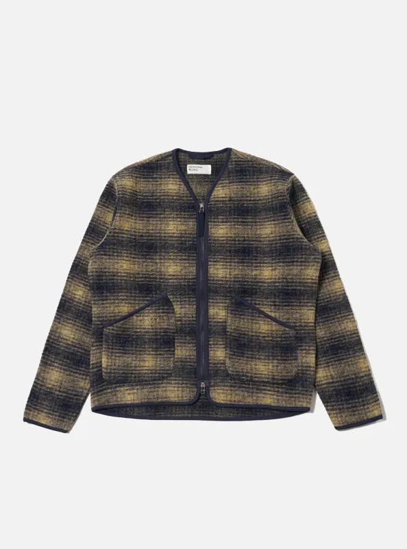 Navy Uist Fleece Zip Liner Jacket sold by Universal Works