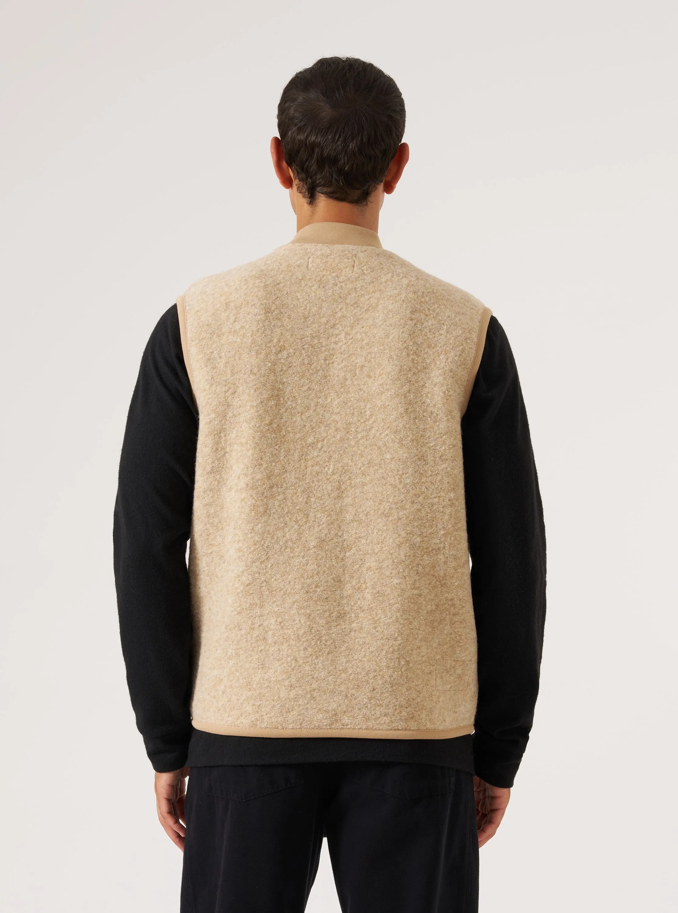 Fawn Wool Fleece Zip Waistcoat sold by Universal Works product image thumbnail 3
