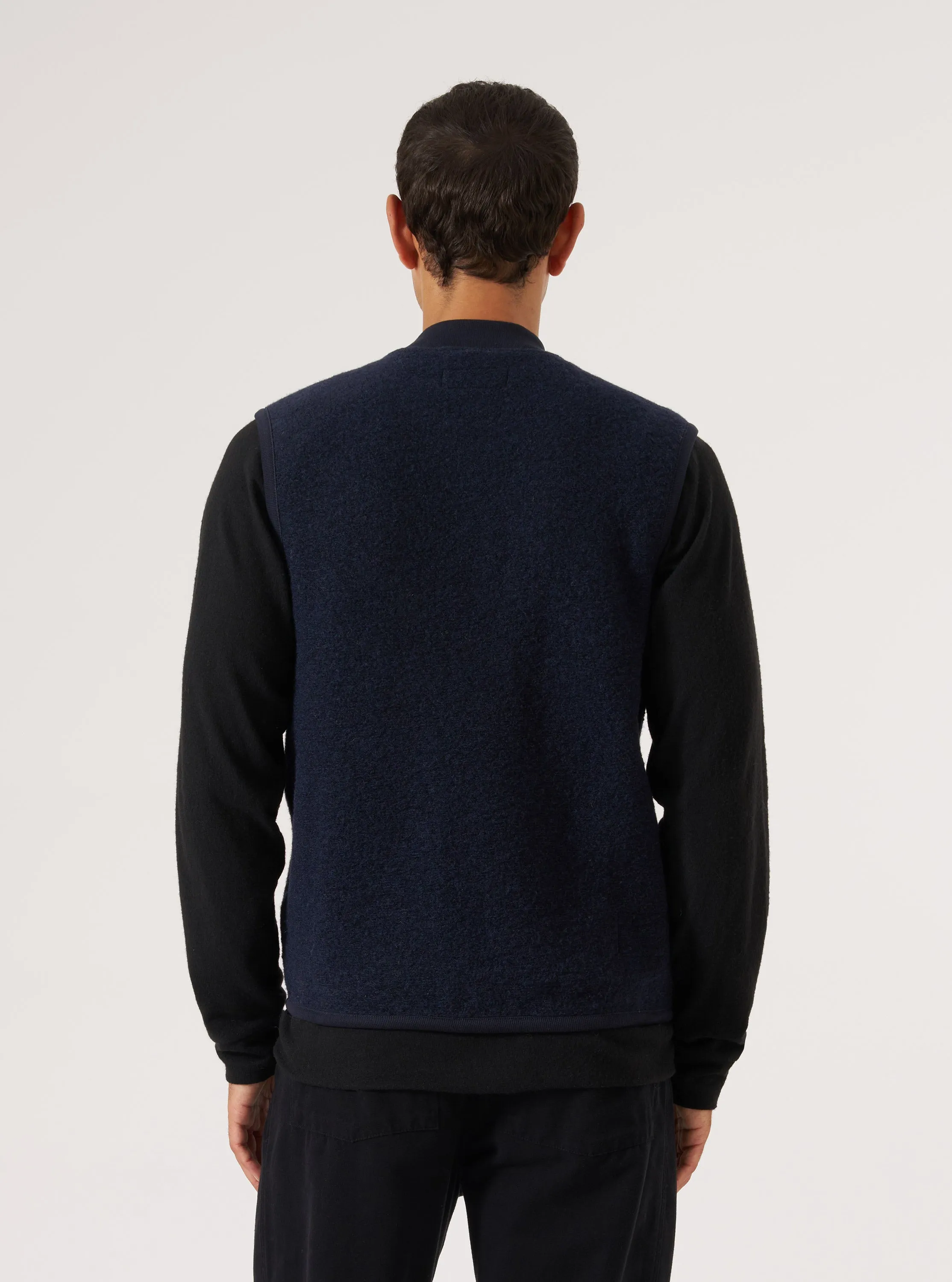 Navy Wool Fleece Zip Waistcoat sold by Universal Works product image thumbnail 3