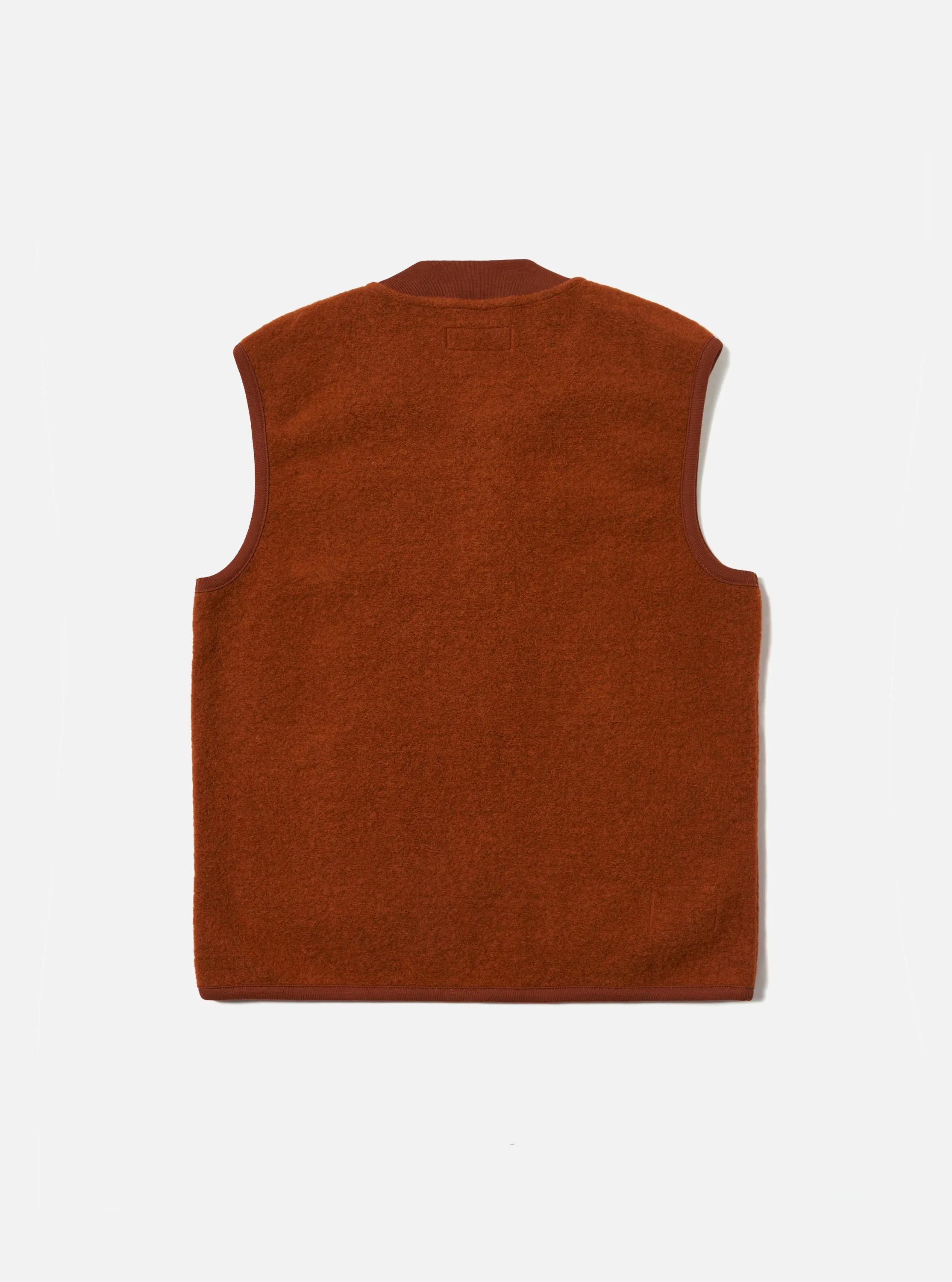 Rust Wool Fleece Zip Waistcoat sold by Universal Works product image thumbnail 5