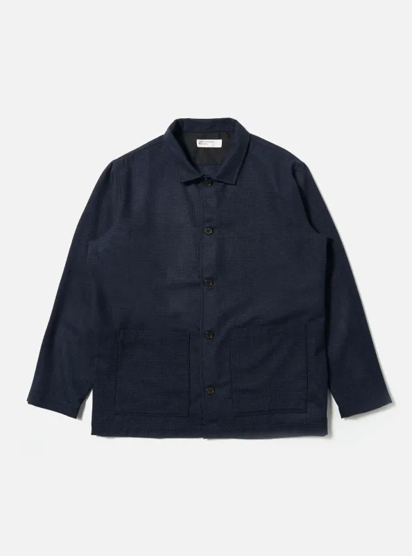 Navy Brushed Bari Easy Overshirt sold by Universal Works