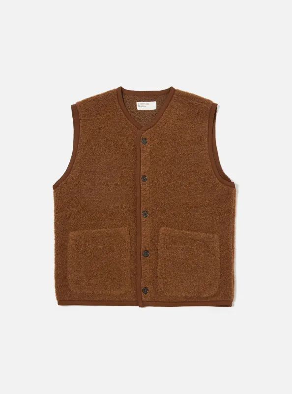 Cumin Alvar Fleece Lancaster Gilet sold by Universal Works