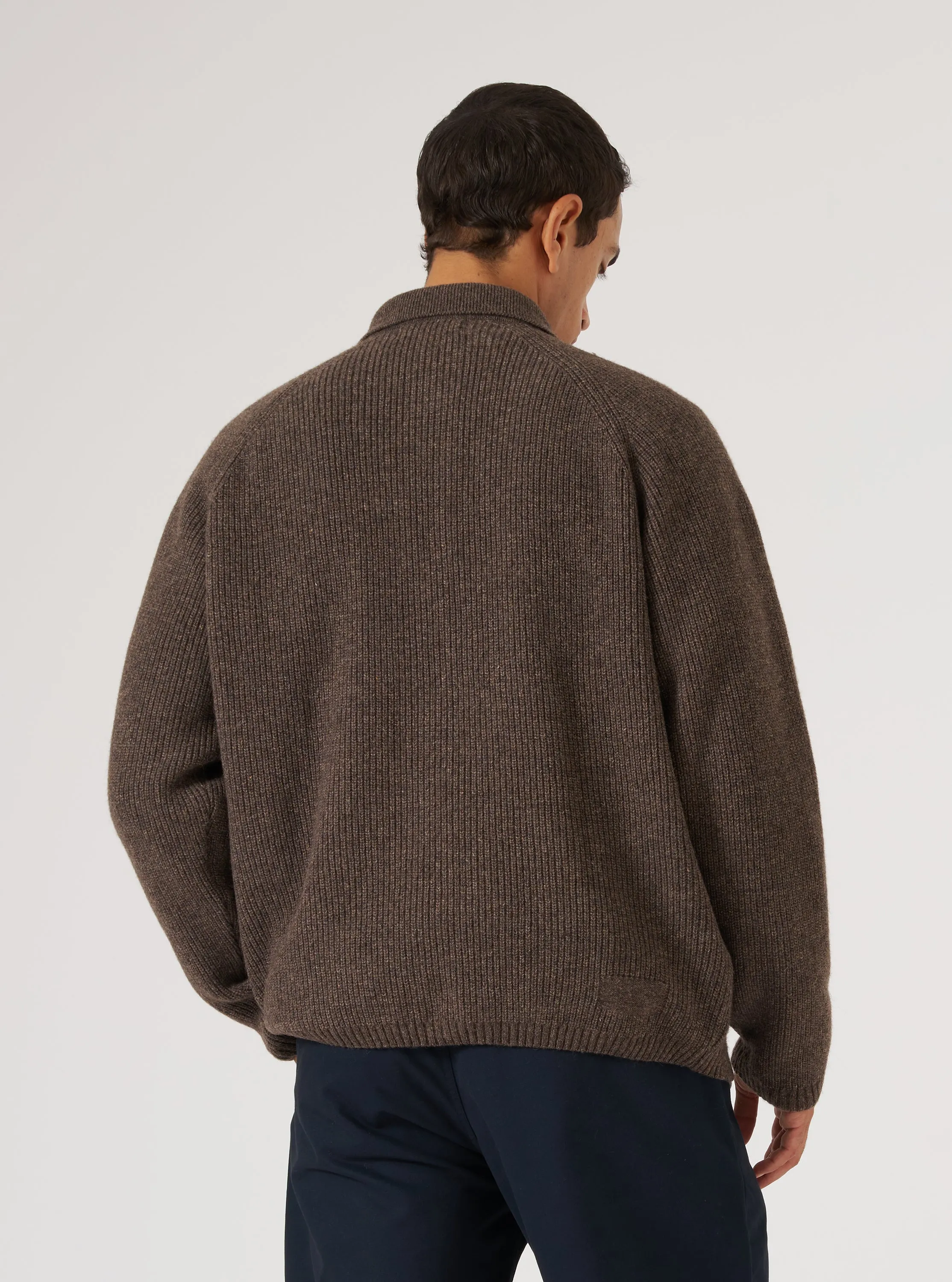 Brown Eco Wool Zip Cardigan sold by Universal Works product image thumbnail 3