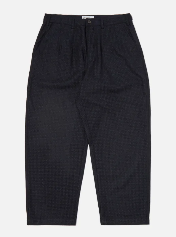 Navy Dot Print Flannel Dutch Pant sold by Universal Works