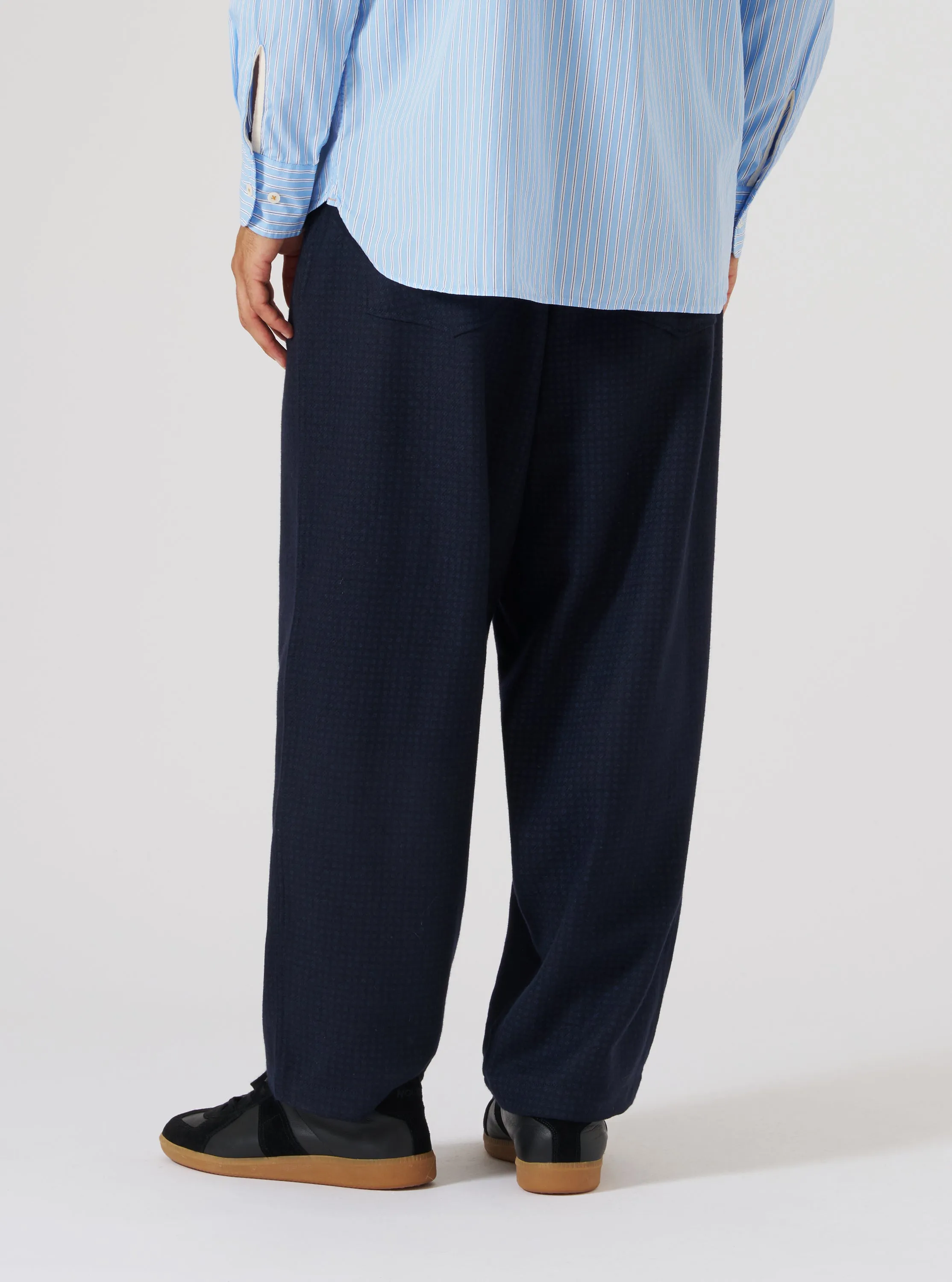 Navy Dot Print Flannel Dutch Pant sold by Universal Works product image thumbnail 3