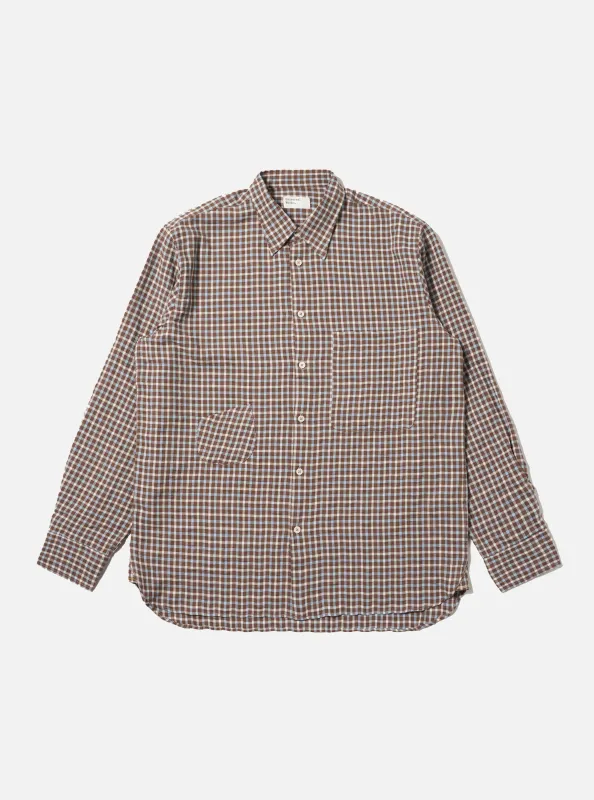 Brown Madison Check Station Shirt sold by Universal Works