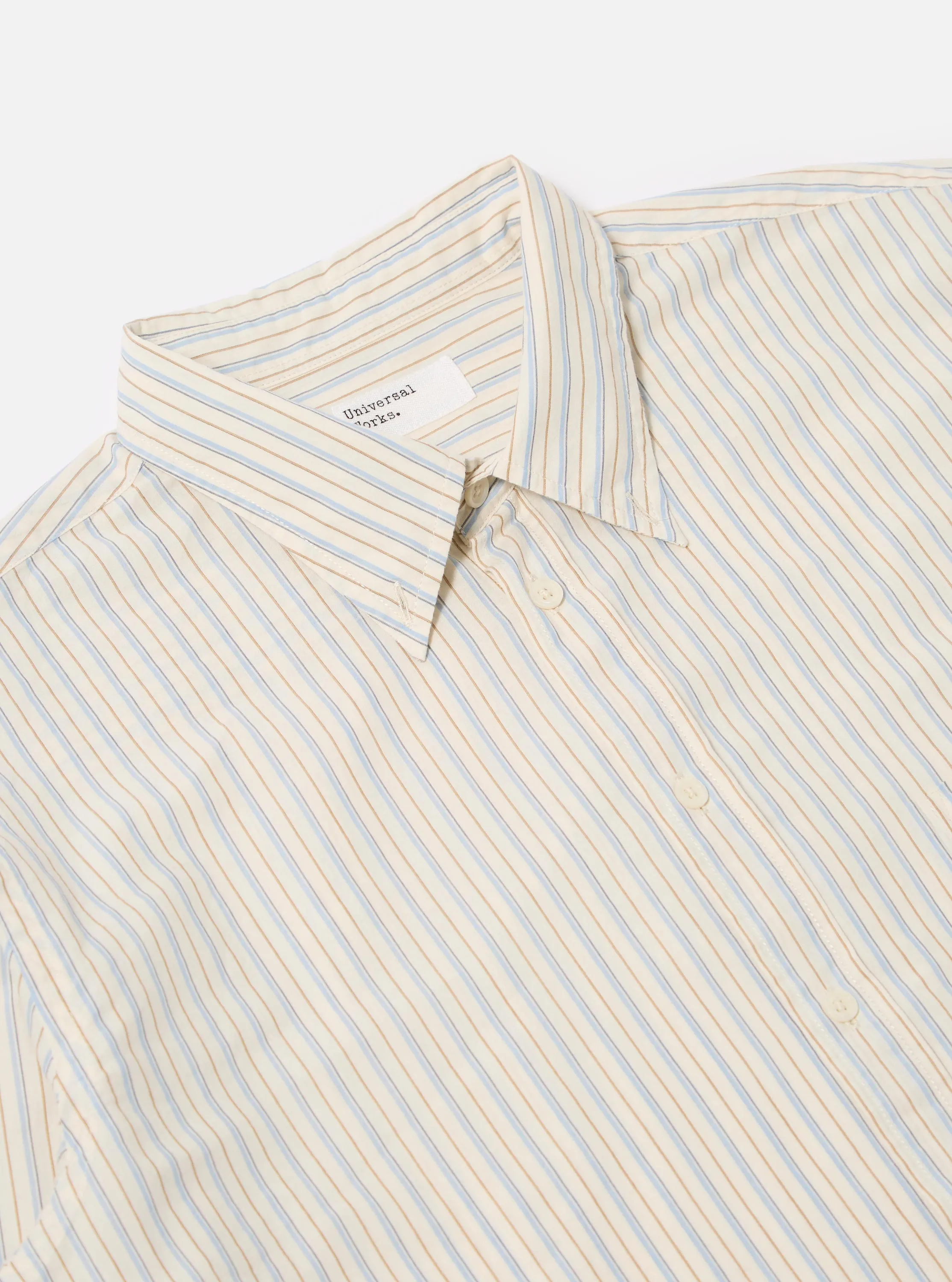 Ecru Pop Stripe One Lazy Day Shirt sold by Universal Works product image thumbnail 5