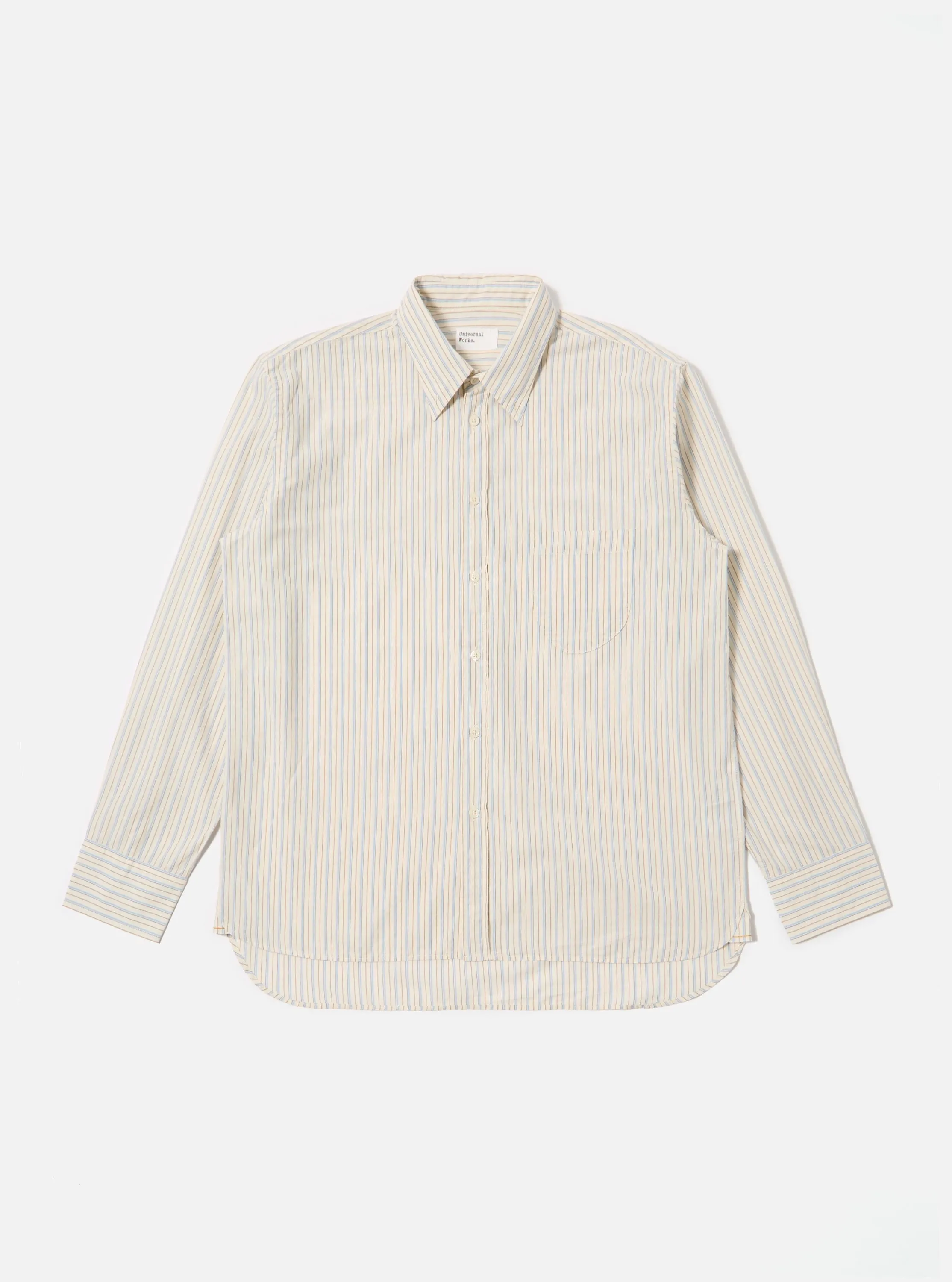 Ecru Pop Stripe One Lazy Day Shirt sold by Universal Works