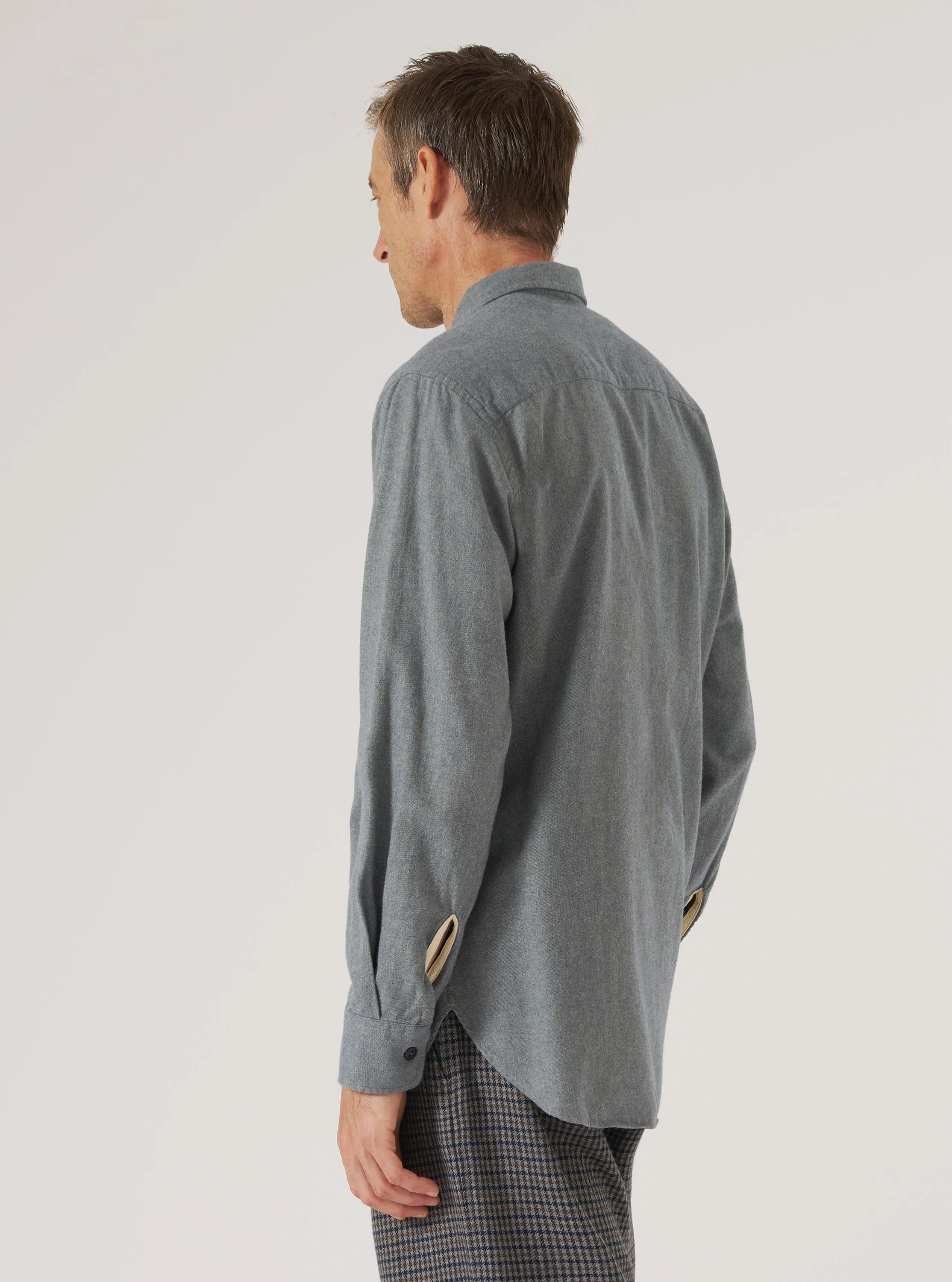 Navy Brushed Flannel Work Shirt sold by Universal Works product image thumbnail 3