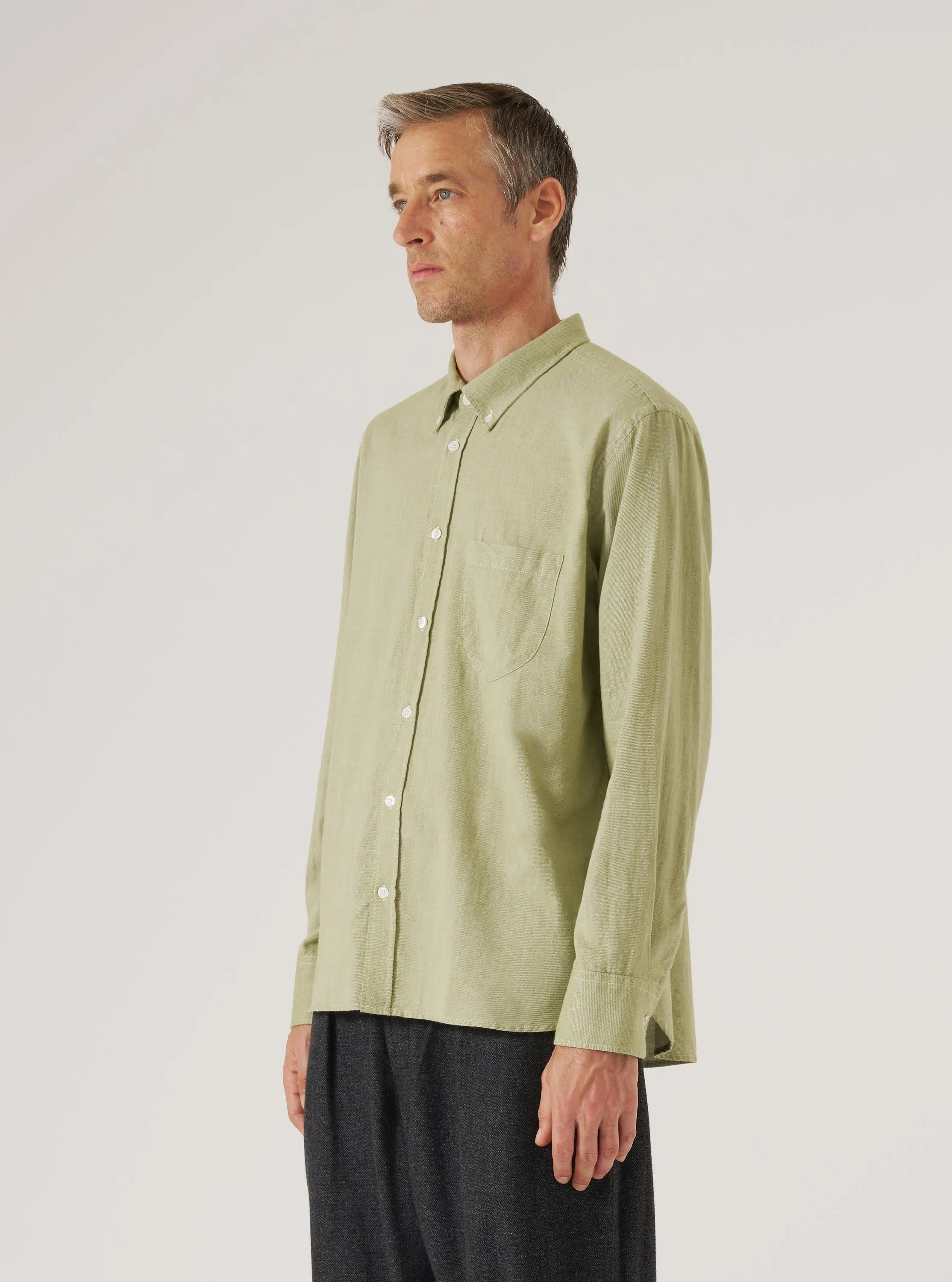 Green Neptune Cotton Lazy Day Shirt sold by Universal Works product image thumbnail 2