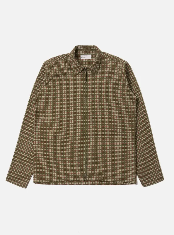 Olive Oscar Cotton Zip Shirt sold by Universal Works