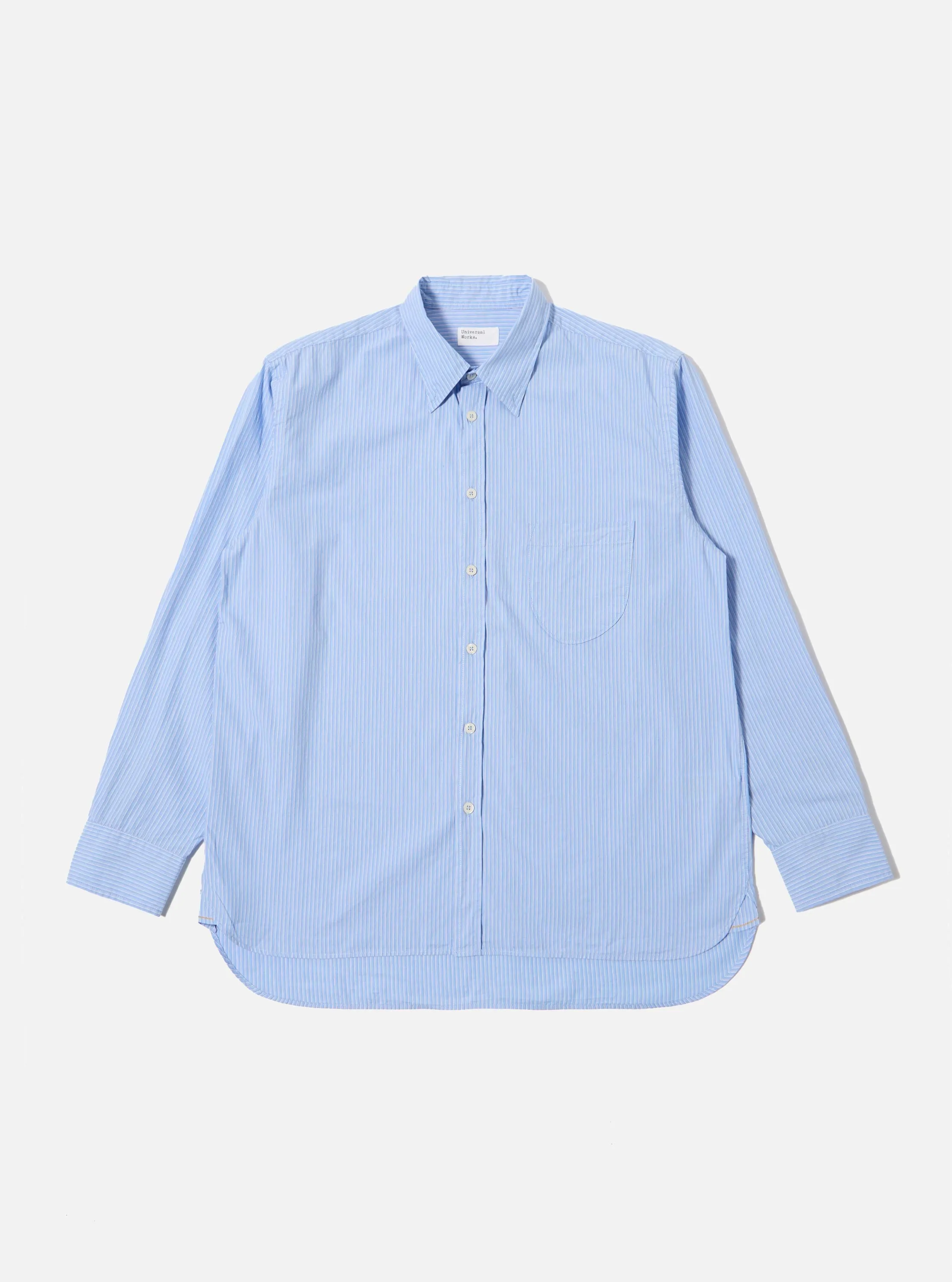 Blue Vila Stripe Narrow Lazy Day Shirt sold by Universal Works