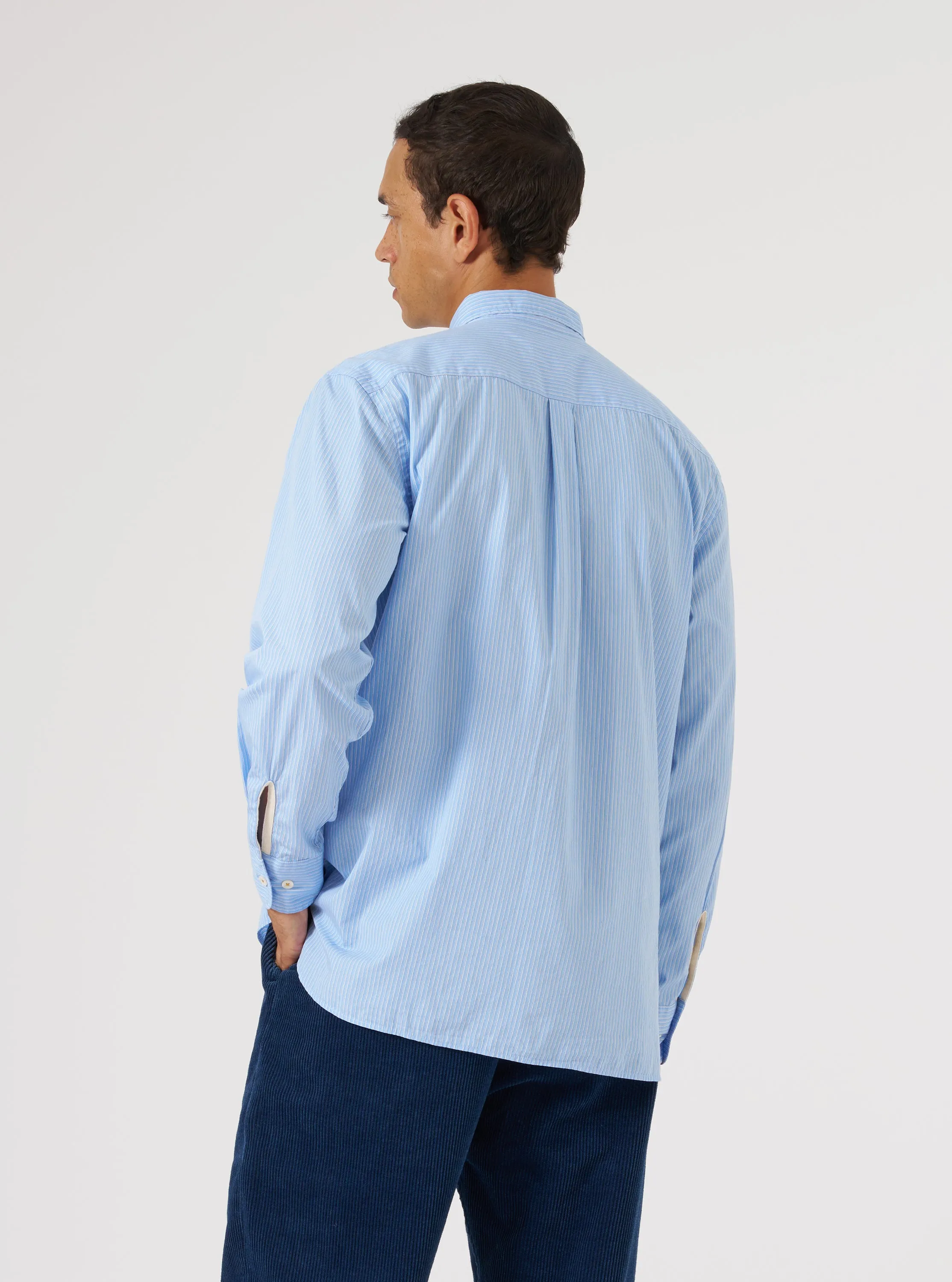 Blue Vila Stripe Narrow Lazy Day Shirt sold by Universal Works product image thumbnail 3