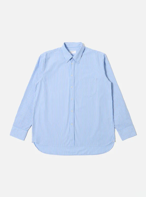 Blue Vila Stripe Wide Lazy Day Shirt sold by Universal Works