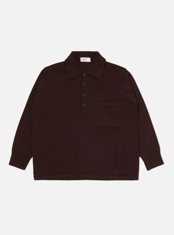 Brown Merino L/S Pullover Knit Shirt sold by Universal Works