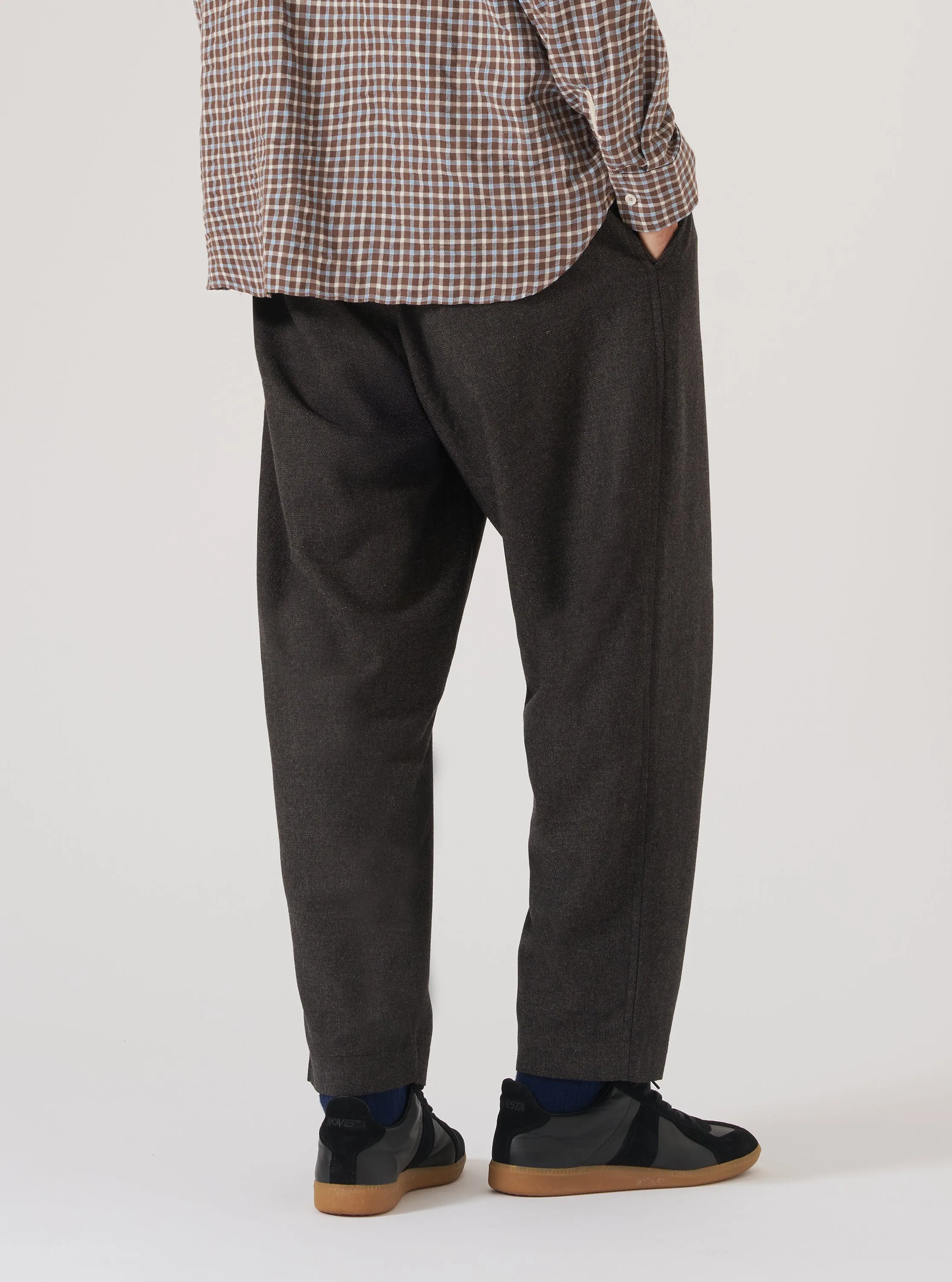 Brown Upcycled Italian Tweed Pleated Track Pant sold by Universal Works product image thumbnail 3