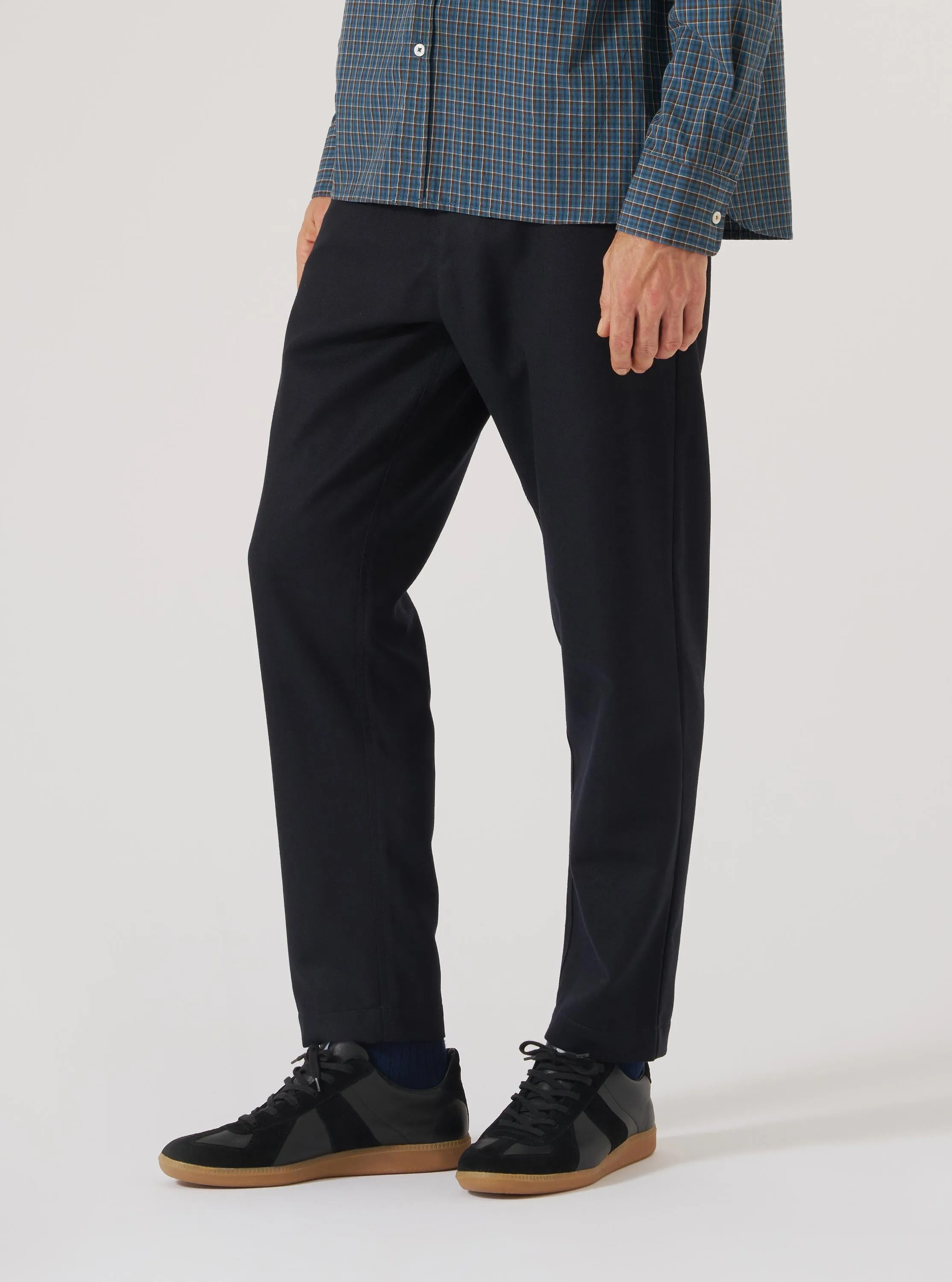 Dark Navy Upcycled Italian Tweed Military Chino sold by Universal Works product image thumbnail 2